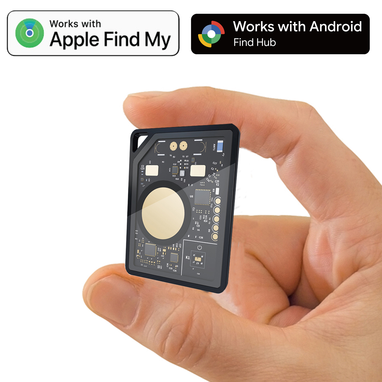 Rechargeable Card Tracker for Wallet, Keys & Bags – Works with iPhone & Android (Find My Compatible)